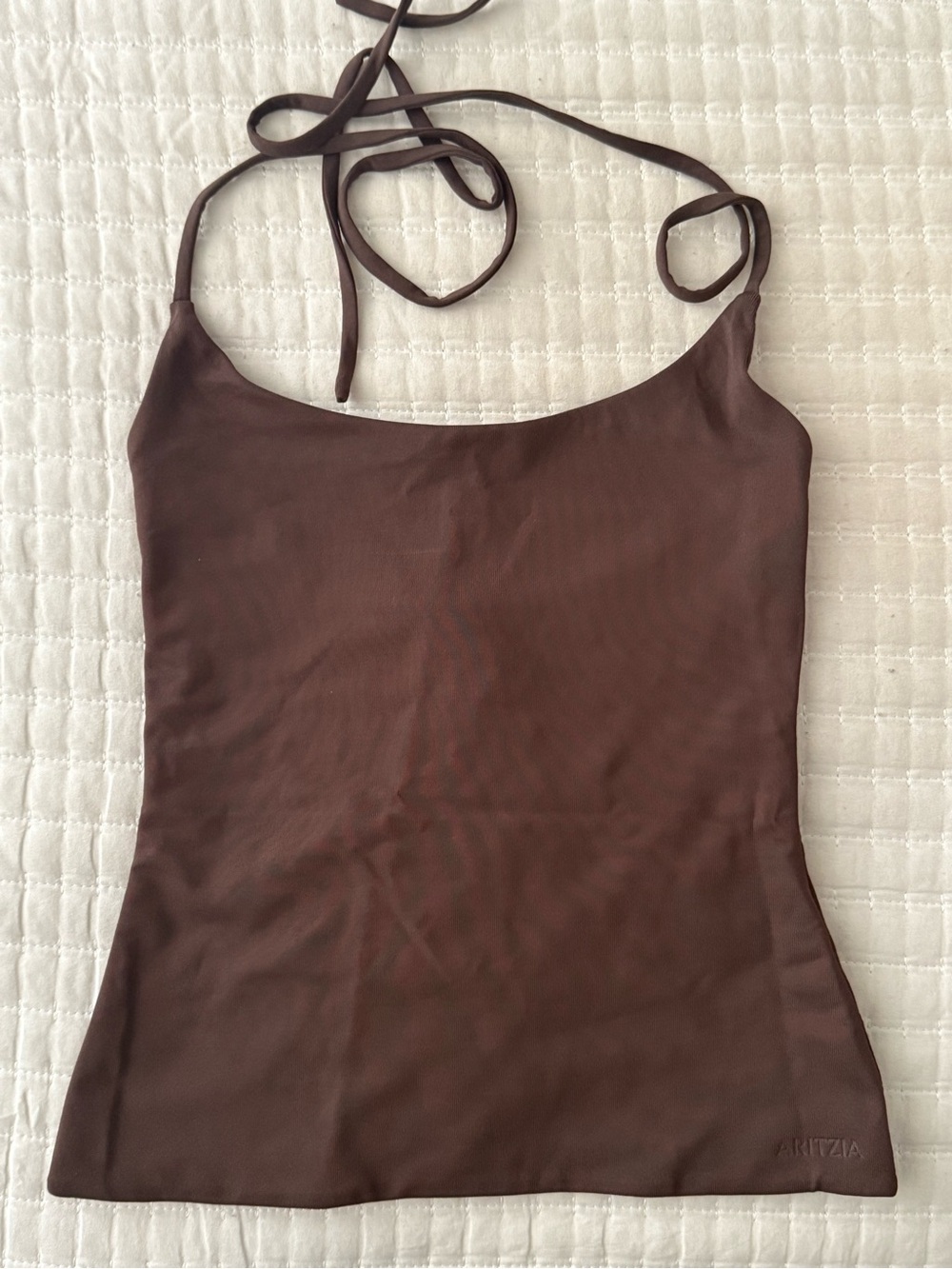 Aritzia Brown Halter Fitted Top